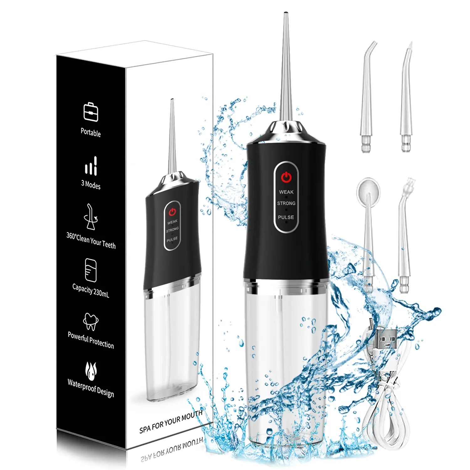 Upgraded Cordless Dental Teeth Irrigator Portable Water Flosser Rechargeable Ipx7 Waterproof Water Irrigator