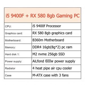 คอมพิวเตอร์ราคาประหยัด I5 9400F RX 580 แรม 16gb <span class=keywords><strong>RGB</strong></span> เมนบอร์ด <span class=keywords><strong>B360m</strong></span> ชุดคอมพิวเตอร์เกมมิ่งครบชุด คอมพิวเตอร์ประกอบเอง ขายส่ง คอมพิวเตอร์ตั้งโต๊ะ - Product Image 2