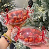 Boîte à bonbons de Noël, boîte d'emballage pour gâteau aux fraises, boîte à gâteau d'anniversaire, boîte à dessert en forme de bonbon