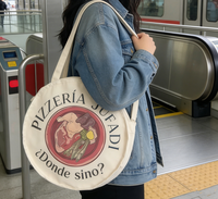 Sac fourre-tout en toile à base ronde avec logo personnalisé, réutilisable, lavable, pour le shopping, le marché, les cadeaux, écologique, vente en gros, avec poignée renforcée
