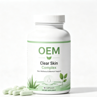 Capsules OEM Marque Blanche Clear Skin Complex 90 unités – Complément Alimentaire Herbal Éclaircissant pour la Peau, pour Adultes