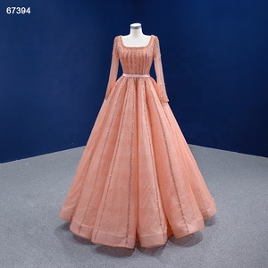Jancember Rsm67394 Vestido de Fiesta Elegante de Alta Calidad con Encaje y Flecos, Manga Larga y Cuello Cuadrado - Product Image 1