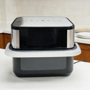 Friteuse à air carrée moderne en acier inoxydable avec écran tactile pour usage domestique, capacité de 8,1 à 10,0 L, grande surface de cuisson pour la famille - Product Image 2