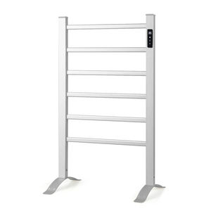 Toallero Eléctrico Calefactado <span class=keywords><strong>de</strong></span> 6 Barras, Color Blanco, con Termostato Ajustable, Temporizador <span class=keywords><strong>de</strong></span> 0-24 Horas, Secador <span class=keywords><strong>de</strong></span> Toallas, Montaje en Pared y <span class=keywords><strong>de</strong></span> Pie - Product Image 1