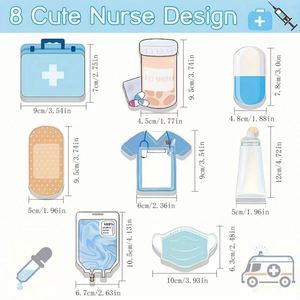 Cartoon Blue Medical Theme Sticky Notes Creative <b>Memo</b> <b>Pad</b> Personalized DIY Planner Stickers Reusable Magnetic Stationery Office - Product Image 2