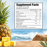 Gummies Probiotiques Équilibre Féminin de Haute Qualité pour Adultes avec Poudre de Fruit d'Ananas Favorisant une Digestion Saine