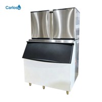 Machine à glaçons à deux têtes de production, refroidie par eau, pour la production de glaçons en vrac pour les complexes hôteliers et les grands KTV
