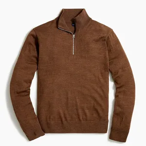 Sweater Rajutan Katun Oem Pria, Sweater Pullover Pola Lengan Raglan Kerah Crew Desain Wol Musim Gugur untuk Pria