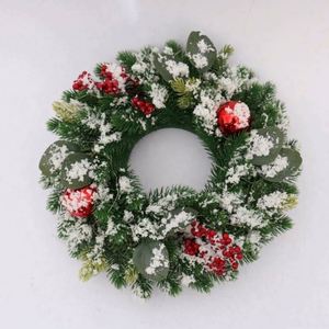 Guirlande de Noël en PVC+PE vert de 45 cm avec décorations dorées, guirlande artificielle faite à la main pour décoration intérieure - Product Image 6