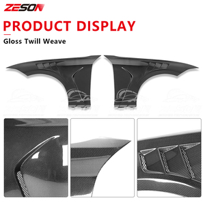 Ailes avant ventilées en fibre de carbone véritable style VE pour BMW Série 3 G20 G28 LWB 330i M340i Berline, panneau d'aile brillant en 2 parties, 2019+ - Product Image 2