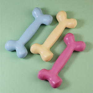 499 MOQ colores personalizables juguetes masticables para mascotas Rosa verde gris mascota masticar hueso juguete goma perro juguete puntiagudo dientes limpiador hueso - Product Image 5