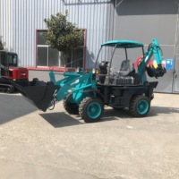 TOHO Mesin Diesel 3 Ton Mini Backhoe Loader Bucket 0.3m 4x4 Wheel Loader Daya 37KW Efisiensi Tinggi Pompa Eaton 1 Tahun