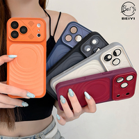 Nouvelle Coque de Téléphone Magnétique de Luxe à Motif Ondulé en TPU+PC, Antichoc, Anti-Traces de Doigts, avec Anneau Magnétique Intégré pour