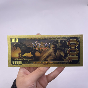 New Design Hero 24k Gold 100 US Dollar Movie Fan Card <strong>Pet</strong> Banknote - Product Image 2