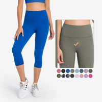 Cao Eo Chống Cellulite 3/4 Chiều Dài Tập Thể Dục Phòng Tập Thể Dục Phụ Nữ Yoga Xà Cạp Quần Capris