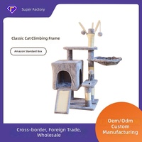 Grand arbre à chat multi-niveaux avec poteau à gratter en sisal pour les foyers multi-chats, vente en gros directe d'usine pour grossistes en animaux de compagnie