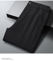 Pantalon large en soie glacée grande taille 6XL-8XL, coupe droite ample et décontractée pour hommes corpulents et grands, printemps-été