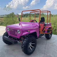Vente d'usine Donwin - Jeep tout-terrain 4x4 à 4 temps, mini véhicule à essence, deux places, avec moteur 3000W, batterie 60V et sièges en cuir
