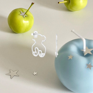Pendientes Colgantes de Osito de Peluche con <span class=keywords><strong>Perlas</strong></span> Pequeñas y Delicados Detalles en Oro y Plata, Joyería Fina Minimalista Francesa para Oficina - Product Image 4