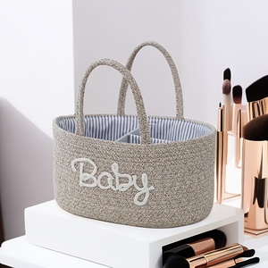 Baumwoll seil Windel Caddy Einkaufstasche Baby Organizer Aufbewahrung skorb - Product Image 1