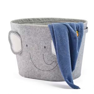 Round Bear Bedroom Home Use Classic Kids Felt Foldable <b>Toys</b> <b>Storage</b> <b>Basket</b> Hamper - Product Image 2