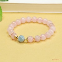 Aiyu Großhandel Natürliches Rosenquarz-Armband, Einzelring-Kristallarmband für Frauen, Direkt vom Hersteller
