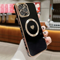 Funda Magnética Personalizada con Forma de Corazón para iPhone 17 16 15 Pro Max, Protección Completa de PC