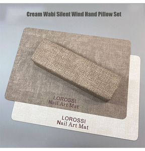 Ensemble de repose-mains rectangulaires en crème Wabi Sabi, double face, en cuir imperméable, support de repose-bras, coussin pour manucure, fournitures de salon - Product Image 1