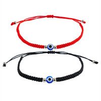 Eye String Bracelets fait à la main noir String Eye Bracelet pour femmes hommes adolescents filles garçons 2 pièces