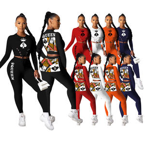 2022 autunno <span class=keywords><strong>abbigliamento</strong></span> da donna due pezzi pantaloni lunghi impilati Fitness <span class=keywords><strong>Queen</strong></span> tuta Jogger Set donna 2 pezzi completo completo completo - Product Image 1