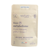 250g gros sac de sel de mer imprimé naturel avec fenêtre feuille d'aluminium noir mat ziplock debout pochette de sel de bain