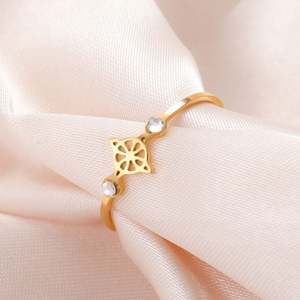 Bague ajustable Myshape Minimalisme Nœud de Sorcière en Zircon, Géométrie Sacrée, Alliance en Acier Inoxydable, Cadeau de Noël - Product Image 4