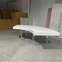 Table de bar rectangulaire blanche en PVC acrylique pour la décoration de la réception de mariage, fournitures personnalisées pour la scène de la fête de mariage