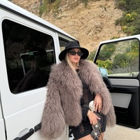 Drop Shipping 100% Manteau de fourrure de laine de Mongolie Plus Size Women Winter Real Tibet Lamb Fur Coat Fashion White Fluffy Fur Short Jacket