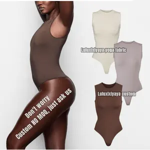 Luluxixiyaya Essential Regular O Neck Short Sleeve Hide Sewing Line Bodycon Shape Body Bodysuit GYM Jumpsuit Women