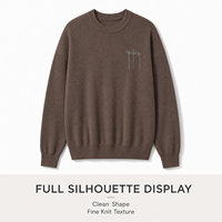 Pull en tricot côtelé taupe personnalisé pour femmes, col rond, manches longues