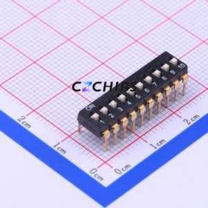 DSIC10LH-P DIP Switch Through hole Component (THT) Switch Flat Toggle, Raised Type Single Pole Single Throw 10 PC Pin - Product Image 1