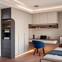 Banc de travail combiné avec armoire gain de place et armoires privées verrouillables pour dortoir d'étudiant, espace de vie et d'étude