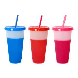 Vaso de Plástico Termocrómico Ecológico de Gran Capacidad con Tapa y Pajita, Diseño Personalizable y Atractivo para Beber Agua o Té - Product Image 6