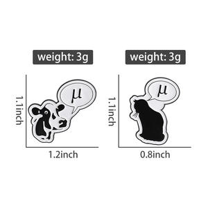 Hitam kucing sapi mengatakan Mu Enamel Pin lucu Pun hewan kartun bros kerah Lapel ransel lencana hadiah perhiasan grosir - Product Image 6