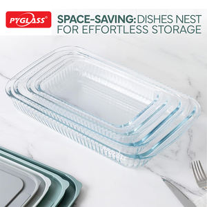 Plat à four rectangulaire en verre Pyrex résistant à la chaleur, spécial four à micro-ondes, pour plats de légumes et de fruits domestiques - Product Image 3
