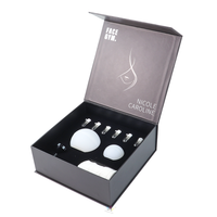 Crown Win Boîte rigide noire personnalisée pour coffret cadeau de soin de la peau en mousse cosmétique Emballage magnétique Boîtes en papier éponge de stratification mate
