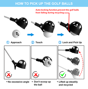 Retriever de pelota de Golf extensible, protector de cuchara telescópico de acero inoxidable, recogedor de pelota de Golf, herramienta de recogida de pelota de Golf de bloqueo automático - Product Image 5