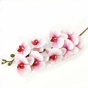 Orchidées blanches entièrement tactiles, fleurs artificielles, vente en gros,