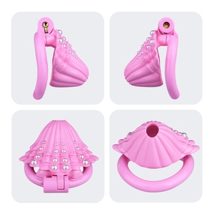 อุปกรณ์ล็อคองคชาตชาย AS-601 Pearl Shell รุ่น ABS Chastity Cage พร้อมเข็มขัด 4 ขนาด แหวนรัดองคชาตหลากสี สำหรับผู้ชาย - Product Image 4
