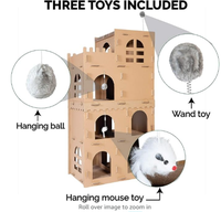 Meilleures ventes : Arbre à chat tour en carton ondulé DIY, grattoir personnalisable imprimé pour chats, chatons et petits animaux, pour jeu ludique et cadeau domestique