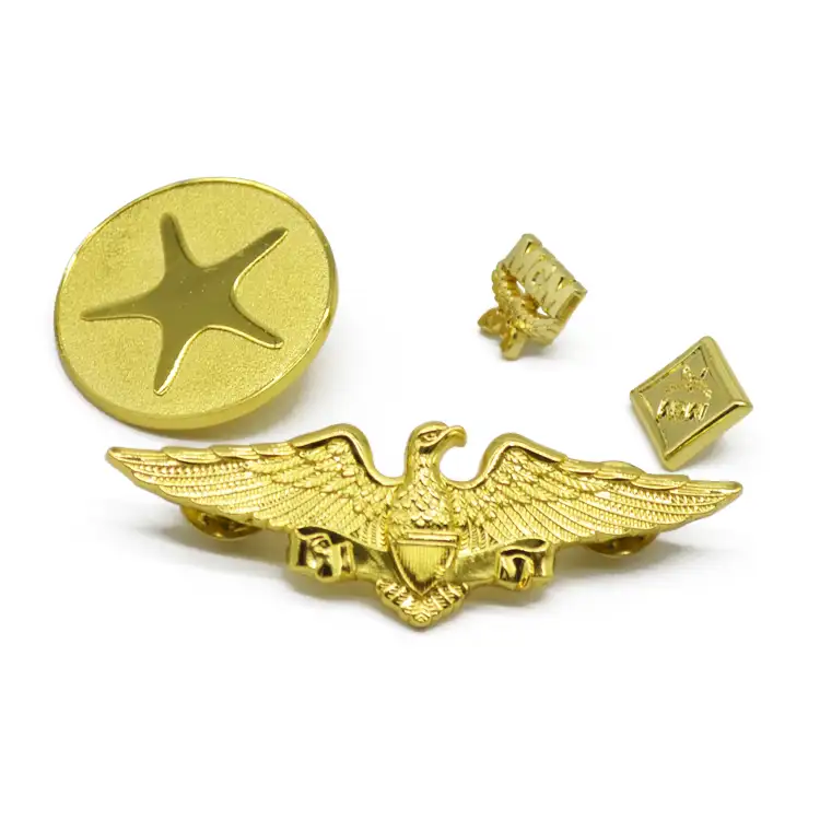 Emblema para avião de águia banhado personalizado, avião de ouro com lapela, emblema para homens