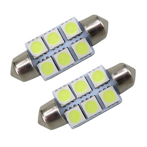 Luz de lectura LED para coche, luz de techo, luz de doble extremo, 6 bombillas, 5050, 12V, blanca, accesorios de modificación de iluminación interior. - Product Image 1
