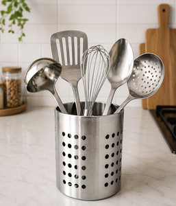 Support de rangement cylindrique en métal, résistant à la rouille, design minimaliste, organisateur de produits de toilette pour salle de bain, type sur pied, à un seul niveau - Product Image 4