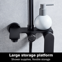 Ensemble de douche complet SANIPRO moderne DWD noir et chrome avec mitigeur bain chaud/froid, robinets de salle de bain en laiton et douche pluie